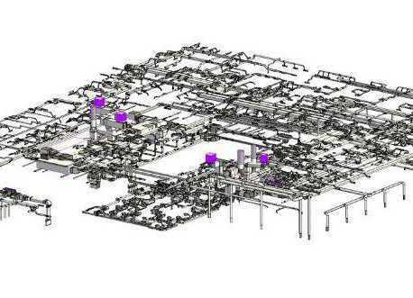 CAD Konstrukteure koordinieren die Planung eines Industrieprojekts für einen Energieversorger